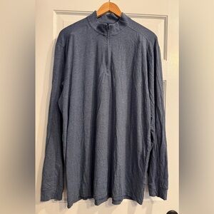Men's Big & Tall Quarter Zip Long Sleeve Shirt